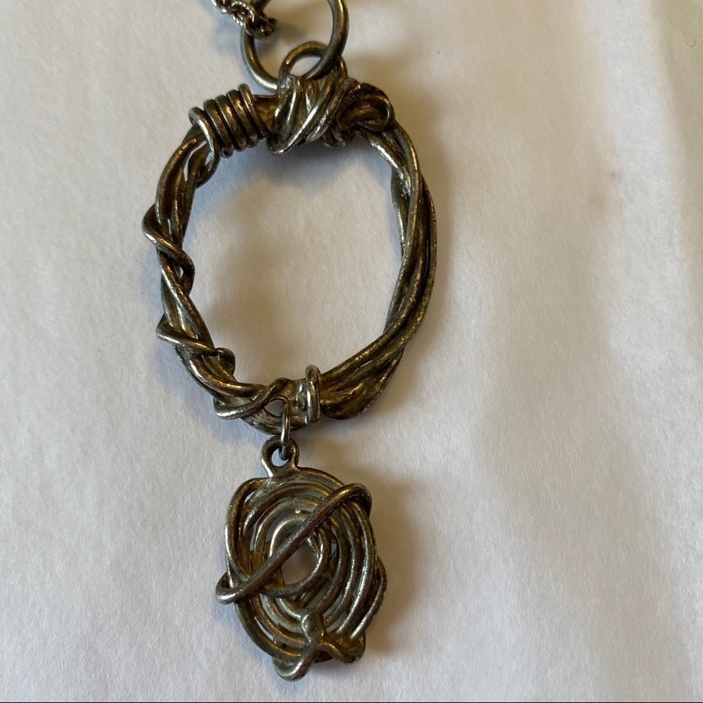 𝅺WIRE wrap style pendant statement necklace​​​​​ - Picture 3 of 3